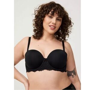 Torrid Bombshell Everyday Strapless Bra Black 42F